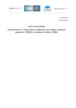 SK - JC 2014 43 - Joint Committee - complaints - Esma