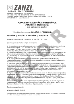 Podmienky akceptácie objednávok pre súkromné osoby (PDF)