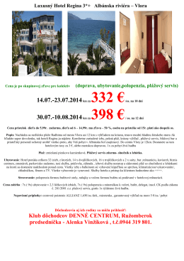 Hotel Regina 3*+ Albánsko – Vlora