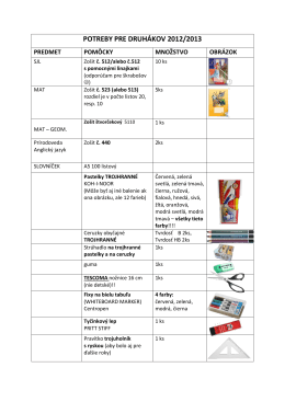POTREBY PRE DRUHÁKOV 2012/2013