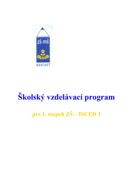 I. stupeň ŠkVP 2013-2014 - Základná škola s materskou školou
