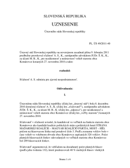 Uznesenie Ústavného súdu Slovenskej republiky PL