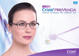 NOVINKA! Crizal Prevencia - trvalá ochrana očí