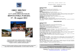 OBEC HRUŠOV HONTIANSKA PARÁDA 17– 18. august 2012
