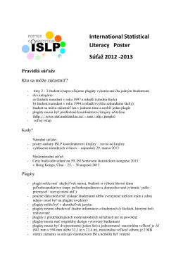 International Statistical Literacy Poster Súťaž 2012 -2013