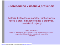 Biofeedback v liečbe a prevencii