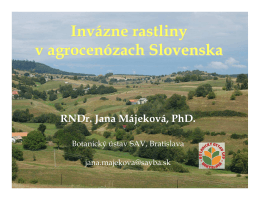 Invázne rastliny v agrocenózach Slovenska