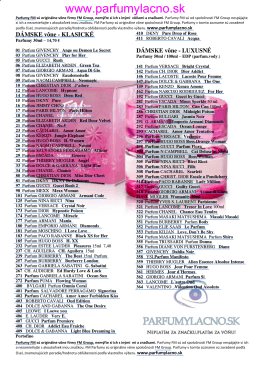 Zoznam parfémov FM Group