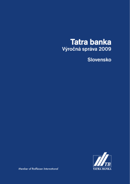 Výročná správa Tatra banky 2009