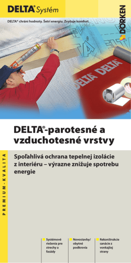 DELTA®-parotesné a vzduchotesné vrstvy