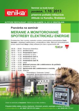 program meranie a monitorovanie spotreby elektrickej energie