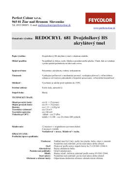 Označenie výrobku: REDOCRYL 681 Dvojzložkový