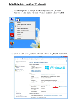 Inštalácia siete v systéme Windows 8