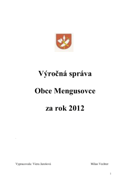 Výročná správa Obce Mengusovce za rok 2012