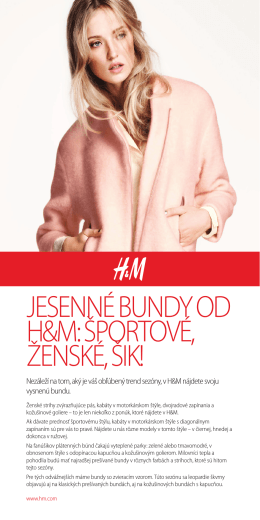 Jesenné bundy od H&M: športové, ženské, šik!