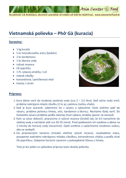 Vietnamská polievka – Phở Gŕ (kuracia)