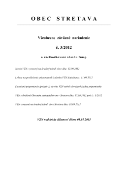 VZN č. 3/2012 o zneškodňovaní obsahu žúmp