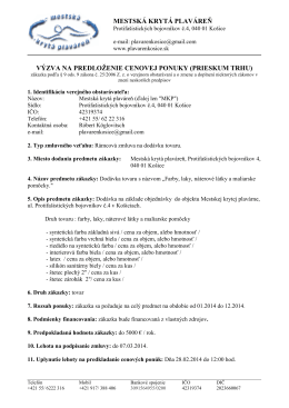 Výzva (PDF) - Mestská krytá plaváreň Košice