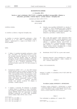 Rozhodnutie Komisie z 2. decembra 2013, ktorým sa mení