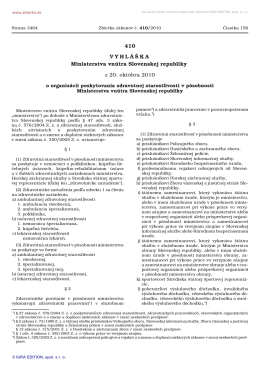 410/2010 Vyhláška Ministerstva vnútra Slovenskej republiky o