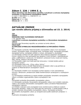 Zákon č. 226/1994 - Slovenský olympijský výbor