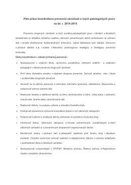 Plán práce v oblasti prevencie v šk. roku 2014/2015