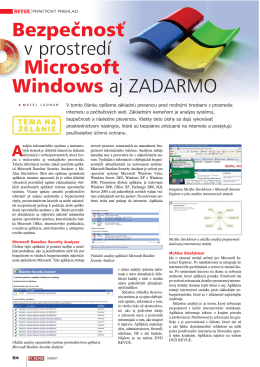 Bezpečnosť v prostredí Microsoft Windows aj ZADARMO