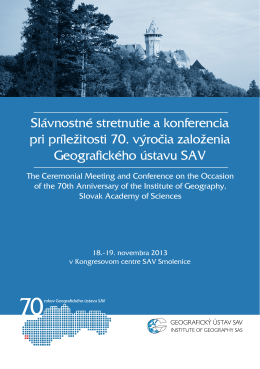 Slávnostné stretnutie a konferencia pri príležitosti 70. výročia