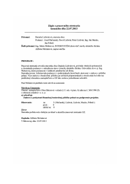Z&aacute;pis z pracovn&eacute;ho stretnutia konan&eacute;ho dňa 22.07.2013