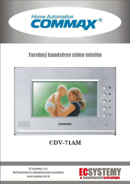 COMMAX CDV-71AM Inštalačný manuál 2013, EC