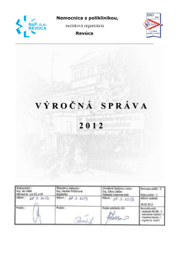 Výročná správa 2012 - Nemocnica s poliklinikou, no Revúca