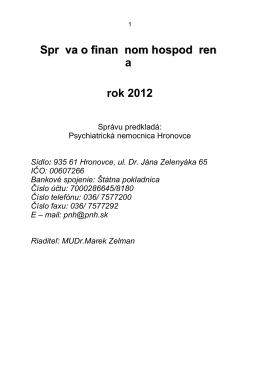 Rozbor 2012.pdf - Psychiatrická nemocnica Hronovce