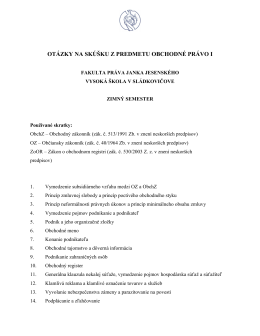 Obchodné právo I.pdf - Fakulta práva Janka Jesenského