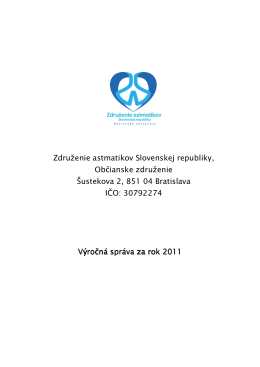 Výročná správa - Združenie astmatikov slovenskej republiky