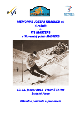 propozície - ski masters