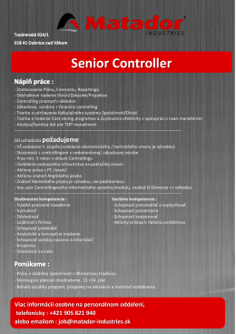 Senior Controller - MATADOR Industries
