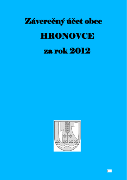 Záverečný účet obce HRONOVCE za rok 2012