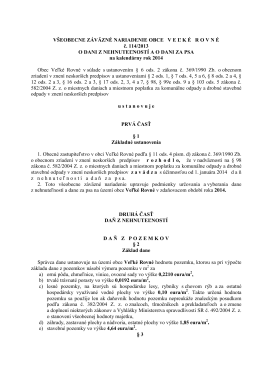 Všeobecne záväzné nariadenie obce Veľké Rovné č. 114/2013 o