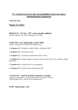 IV. vedecké pracovné dni vitreoretinálnej sekcie slovenskej