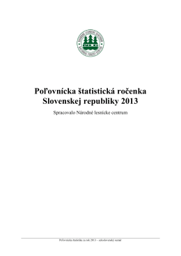Poľovnícka štatistická ročenka Slovenskej republiky 2013