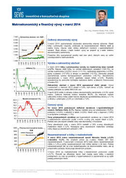 Makroekonomický a finančný vývoj SR za marec 2014