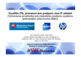 Využitie ITIL procesov pre podporu non-IT oblastí