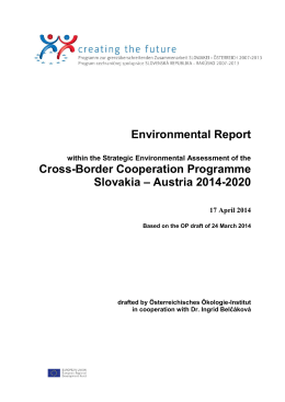 Environmental Report within the Strategic - SK-AT 2007-2013
