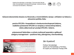 Prof. PharmDr. Ján Kyselovič, CSc., Farmaceutická fakulta
