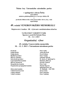 Venerovského memoriál-49 ročník 2013