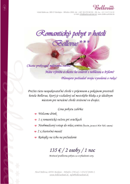 Romanticky pobyt - HOTEL BELLEVUE *** Bardejov