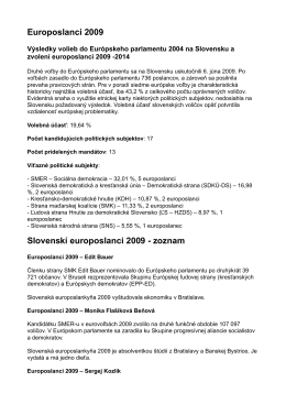Europoslanci 2009 Slovenskí europoslanci 2009 - zoznam