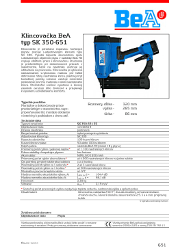 Klincovačka BeA typ SK 350-651
