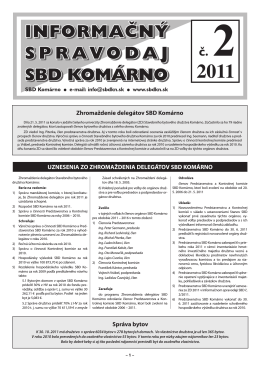 Spravodaj 2011 / 02 - Stavebné bytové družstvo Komárno