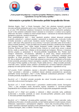 Informácie o projekte X. Slovensko-poľské